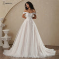 BEPEITHY Customized Strapless A Line Lace Wedding Dresses 2025 Spring Sleeveless Boho Champagne Ivory Bride Beach Bridal Gown