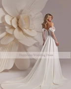 Customized Strapless Corset Designs 3/4 Lace Sleeve Wedding Dress A-Line Front Split Lace Up Bridal Gowns Vestidos De Novia