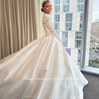 Mocaca Customized Elegant Wedding Dress High-neck Ball Gown Princess Bride Gown Luxury A-line Long Bridal Vestidos De Novia