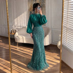 Serene Hill 2026 Elegant Mauve Muslim Evening Gowns Dubai High Neck Full Sleeve Formal Party Dress for Women DLA73676 Customized