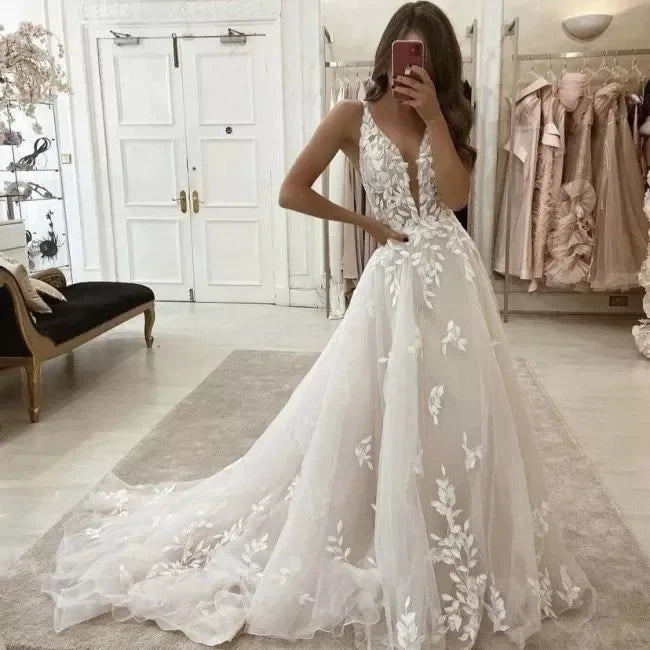 MACDOUGAL Boho Wedding Dress off The Shoulder Vintage Lace Appliques Bride Dresses Vestido De Novia Custom Made For Women by payinti