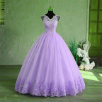Spring New Sky Blue Quinceanera Dresses Sleeveless V-neck For Party Sweet Ball Gown Lace Appliques Prom Dress Customize Vestido