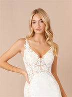 Customized Thin Straps Sweetheart Neckline Satin Mermaid Wedding Dress Sexy Zipper Back Floor Length Sweep Train Gown For Women