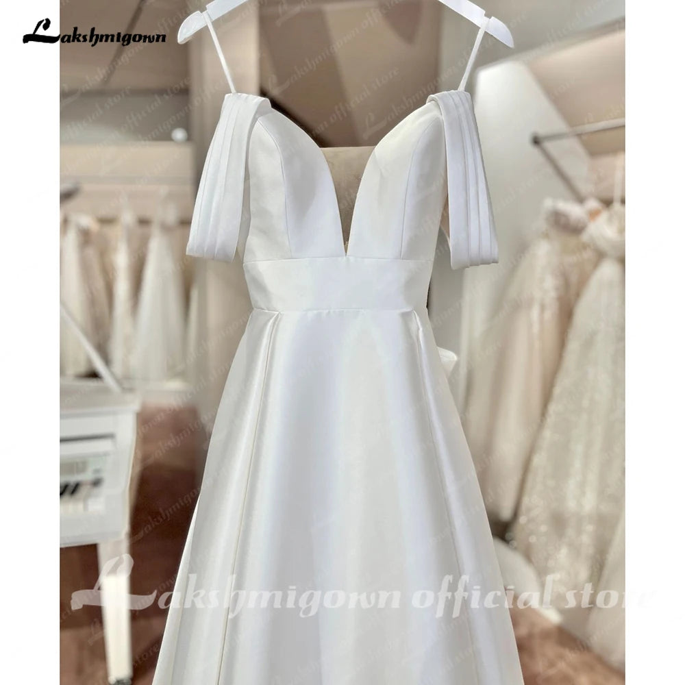 ZapDress Luxury Wedding Dresses Women's A Line Sexy Off Shoulder Sweetheart Princess Bridal Gowns Satin Vestidos Customized