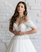 HERBURN Trendy Pleated Wedding Dresses New Arrival Appliques A-line Lace up Sleeveless Robe De Soiree De Mariage Customized