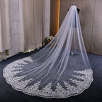 4m Luxury One Layer wedding Veil Cathedral Veil Tulle Bridal Veil With Comb Ivory White Veil Wedding Accessories Customized veil