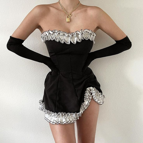 Unregelmäßiges trägerloses Homecoming-Kleid Sexy Cocktailkleid Y5941