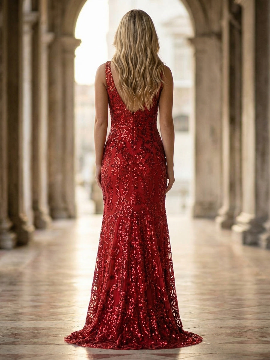 Jacquard A-Line/Princess V-Neck Floor-Length Mother of the Bride & Groom Dresses with Ruched Waist (SHI22501061)