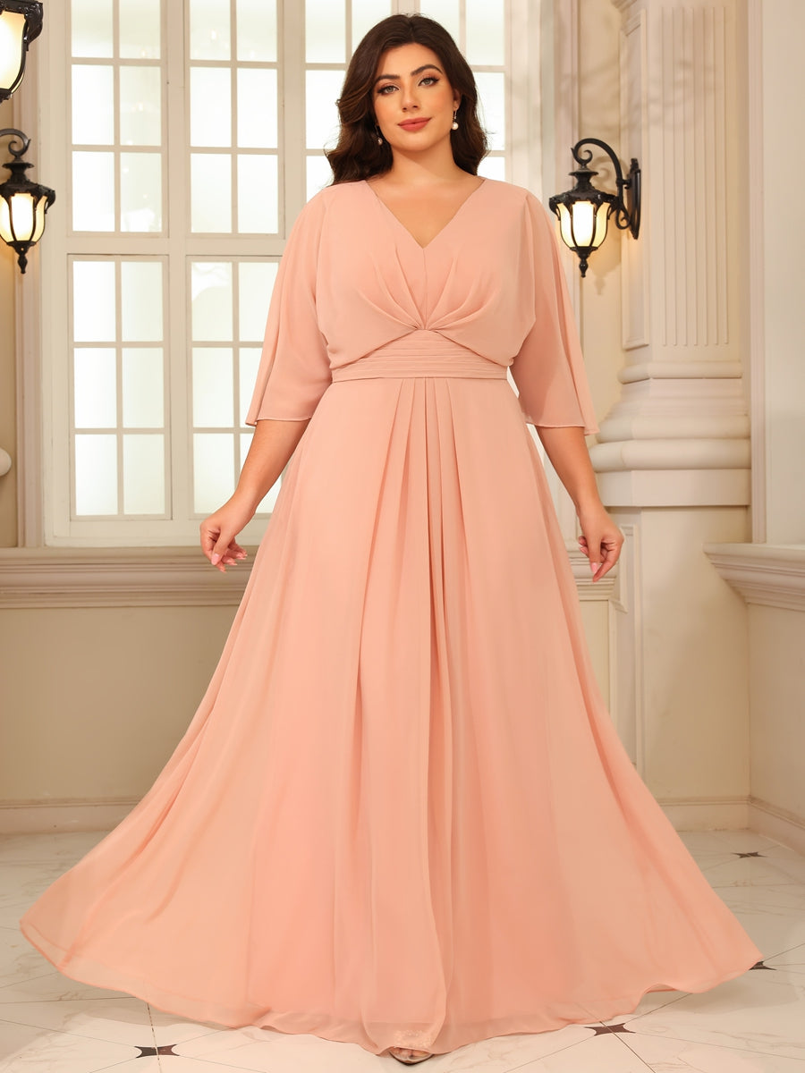 Sheath V Neck 3/4 Sleeve Sequined Mother of the Bride Dresses with Appliques (SHI22500209)