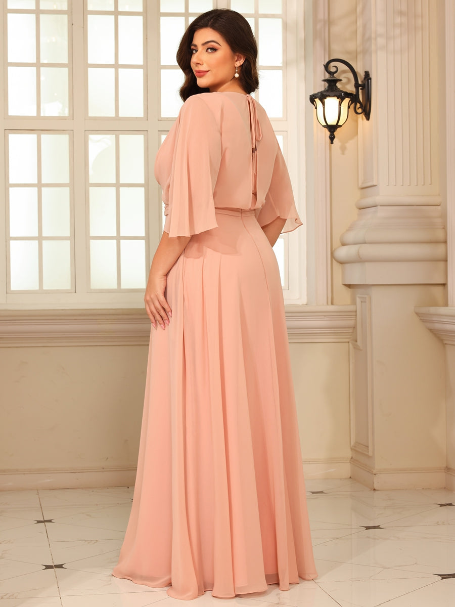 Sheath V Neck 3/4 Sleeve Sequined Mother of the Bride Dresses with Appliques (SHI22500209)