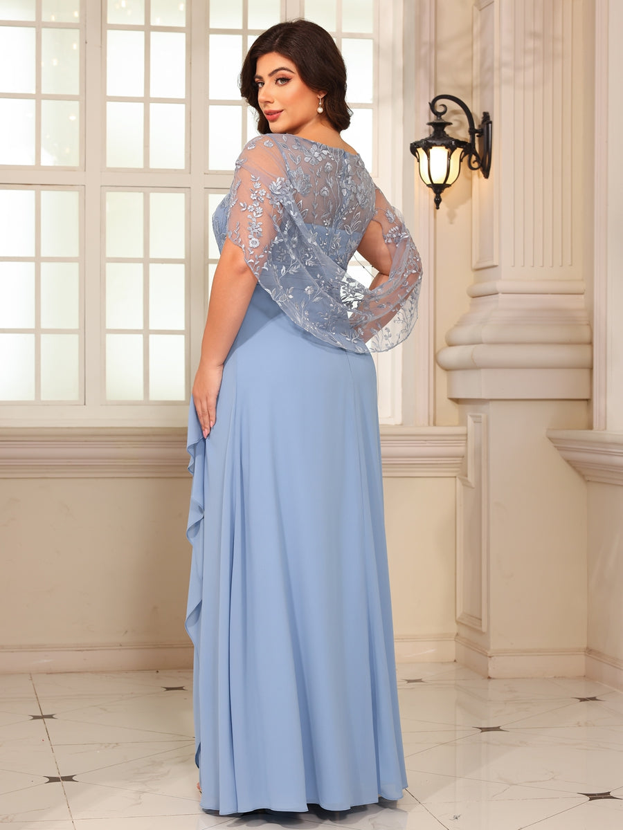 Jumpsuit V Neck Half Sleeve Long Sparkling Mother of the Bride Dresses with Belt (SHI22500201)