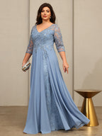 V Neck Satin Pleated Mermaid Mother of the Bride Dresses (SHIR1110589)