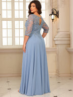V Neck Satin Pleated Mermaid Mother of the Bride Dresses (SHIR1110589)