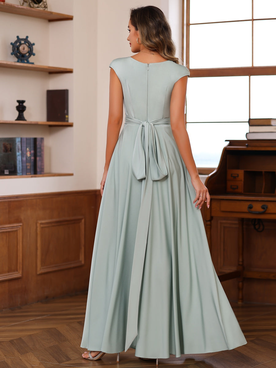 Mermaid Off Shoulder Short Sleeve Long Elegant Mother of the Bride Dresses with Sequin (SHI22500242)