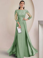 Sheath/Column Scoop Neck Floor-Length Mother of the Bride Dresses with Lace Appliques (SHI22500064)