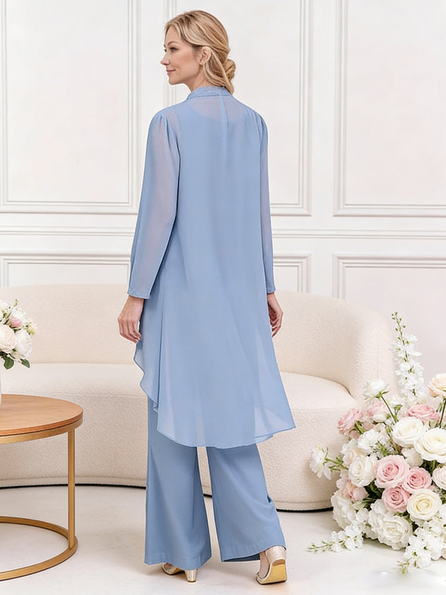 A-Line Chiffon 3/4 Cape Sleeve Mother of the Bride & Groom Dresses with Floral & Ruched Ruffled Waist (SHI22500649)
