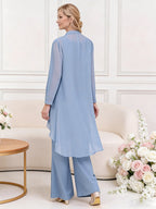 A-Line Chiffon 3/4 Cape Sleeve Mother of the Bride & Groom Dresses with Floral & Ruched Ruffled Waist (SHI22500649)