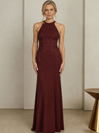 Sheath/Column Scoop Neck Floor-Length Mother of the Bride Dresses with Lace Appliques (SHI22500064)