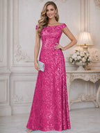 A-Line Off Shoulder Floor-Length Mother of the Bride Dresses with Sequins (SHI22500114)