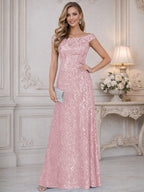 A-Line Off Shoulder Floor-Length Mother of the Bride Dresses with Sequins (SHI22500114)