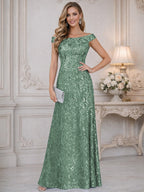 A-Line Off Shoulder Floor-Length Mother of the Bride Dresses with Sequins (SHI22500114)