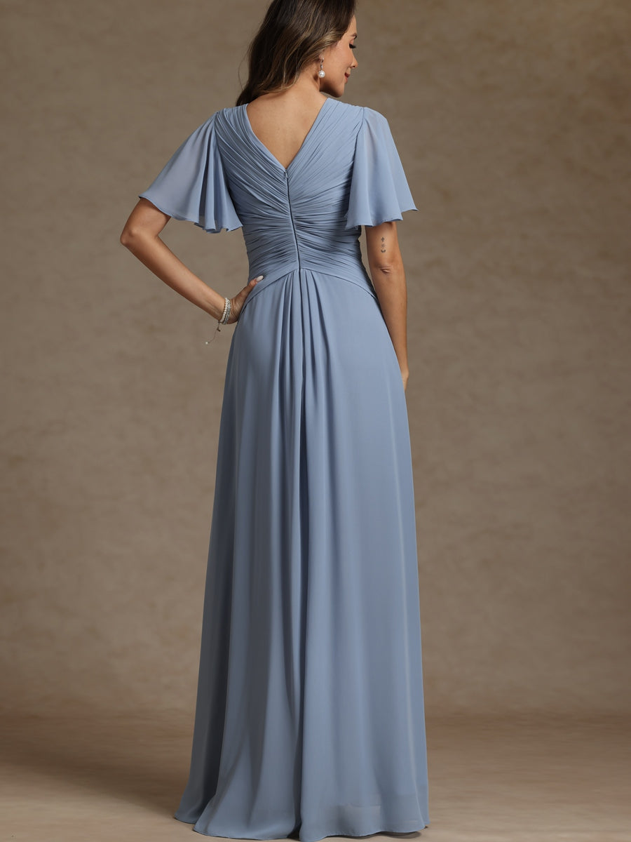 A-Line Satin One Shoulder Floor-Length Mother of the Bride & Groom Dresses with Sweep Train (SHI22500626)