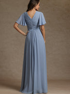 A-Line Satin One Shoulder Floor-Length Mother of the Bride & Groom Dresses with Sweep Train (SHI22500626)