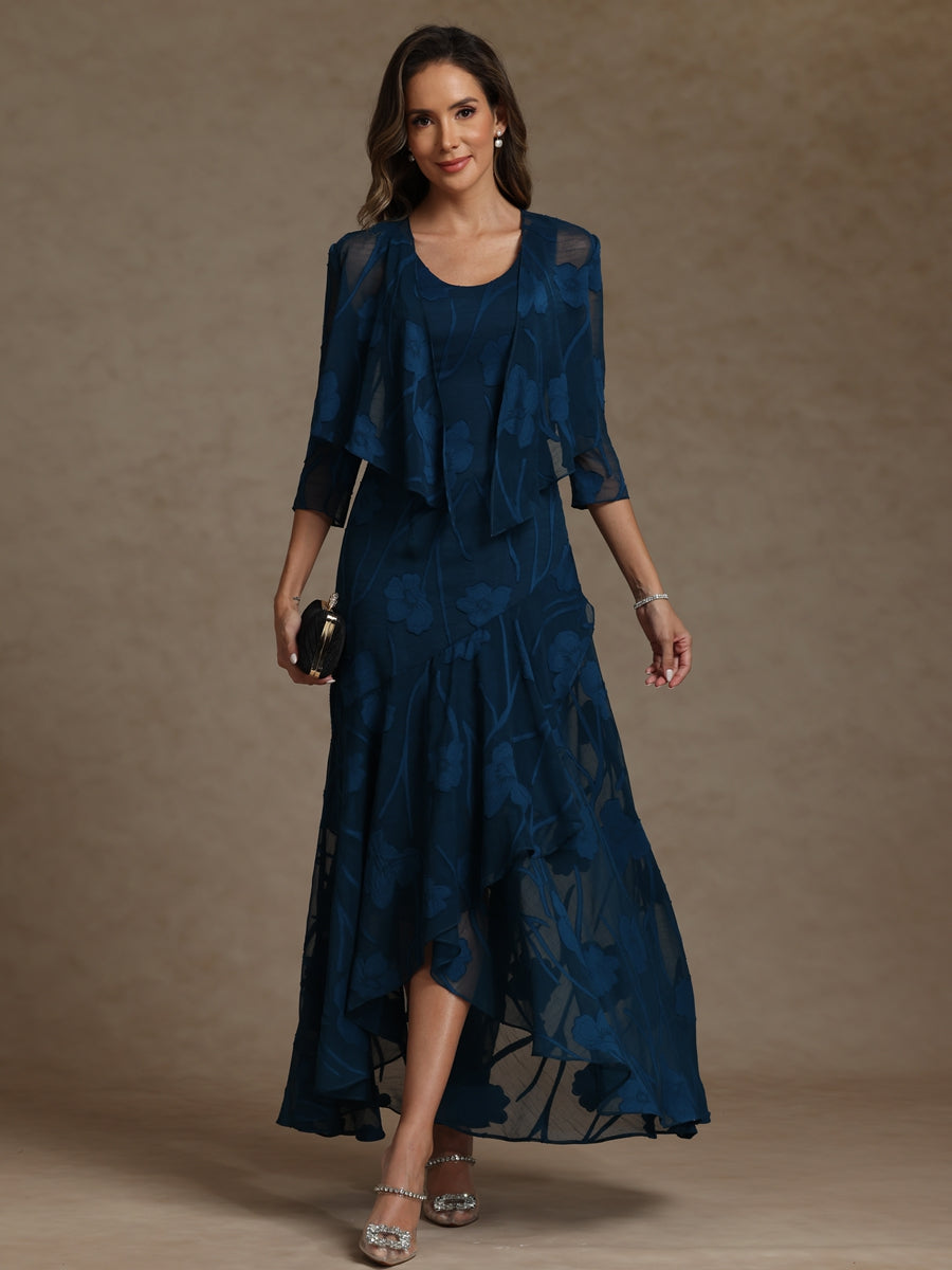 Sleeveless Lace Appliques Mother of the Bride Dresses with 3D Flower (SHI22500545)