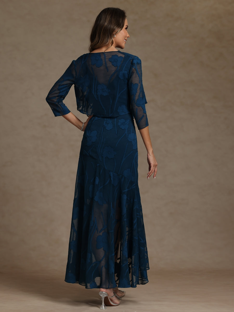 Sleeveless Lace Appliques Mother of the Bride Dresses with 3D Flower (SHI22500545)