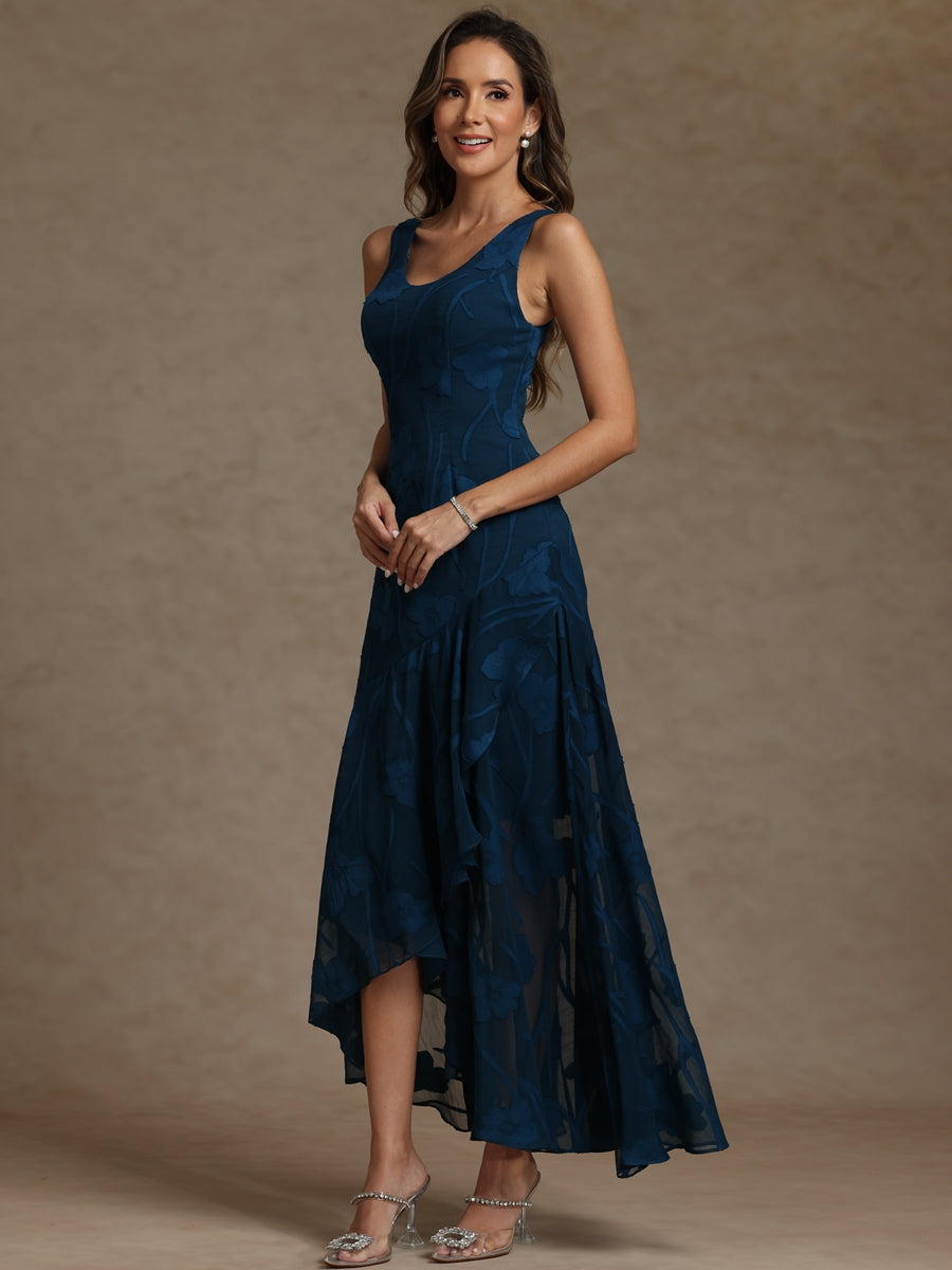 A-Line/Princess Two-Piece Asymmetrical Appliques Ankle-Length Mother of the Bride Dresses with Jacket (SHI22500149)