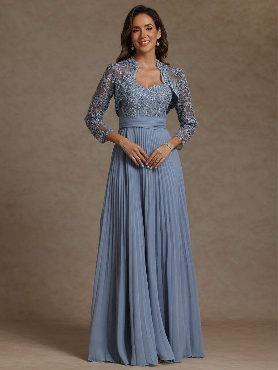 Satin Scoop Neck Mother of the Bride & Groom Dresses with 3D Flower (SHI22500338)