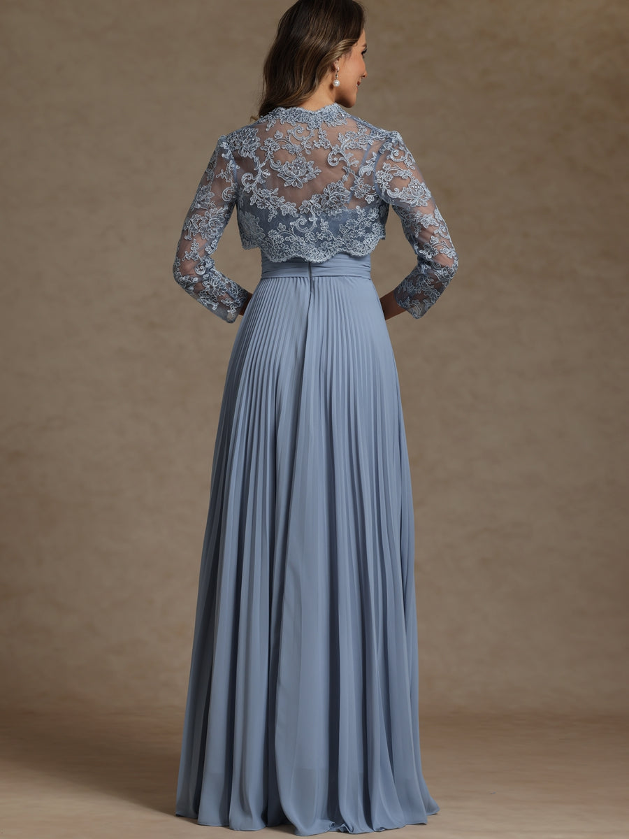 Satin Scoop Neck Mother of the Bride & Groom Dresses with 3D Flower (SHI22500338)