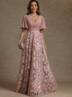 A Line Off Shoulder Floor Length Ruched Mother of the Bride Dresses (SHI22500193)