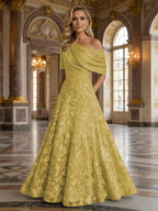 A-Line Floor Length One Shoulder Long Mother of the Bride Dresses with Lace (SHI22500179)