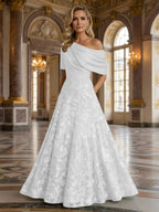 A-Line Floor Length One Shoulder Long Mother of the Bride Dresses with Lace (SHI22500179)