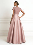 A-Line/Princess V-Neck Floor-Length Mother of the Bride & Groom Dresses with Ruffles & Ruched Waist (SHI22501284)