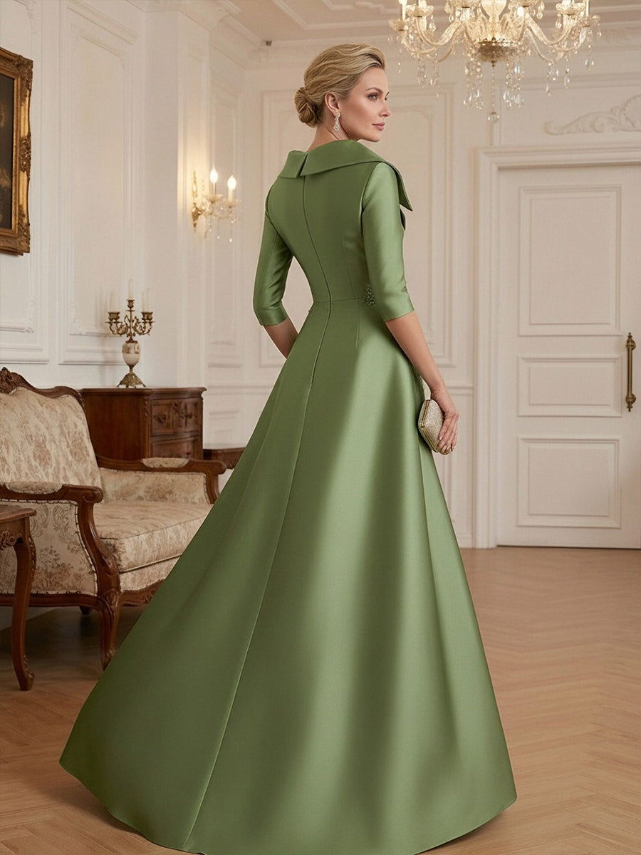 Sheath V Neck 3/4 Sleeve Sequined Mother of the Bride Dresses with Appliques (SHI22500209)