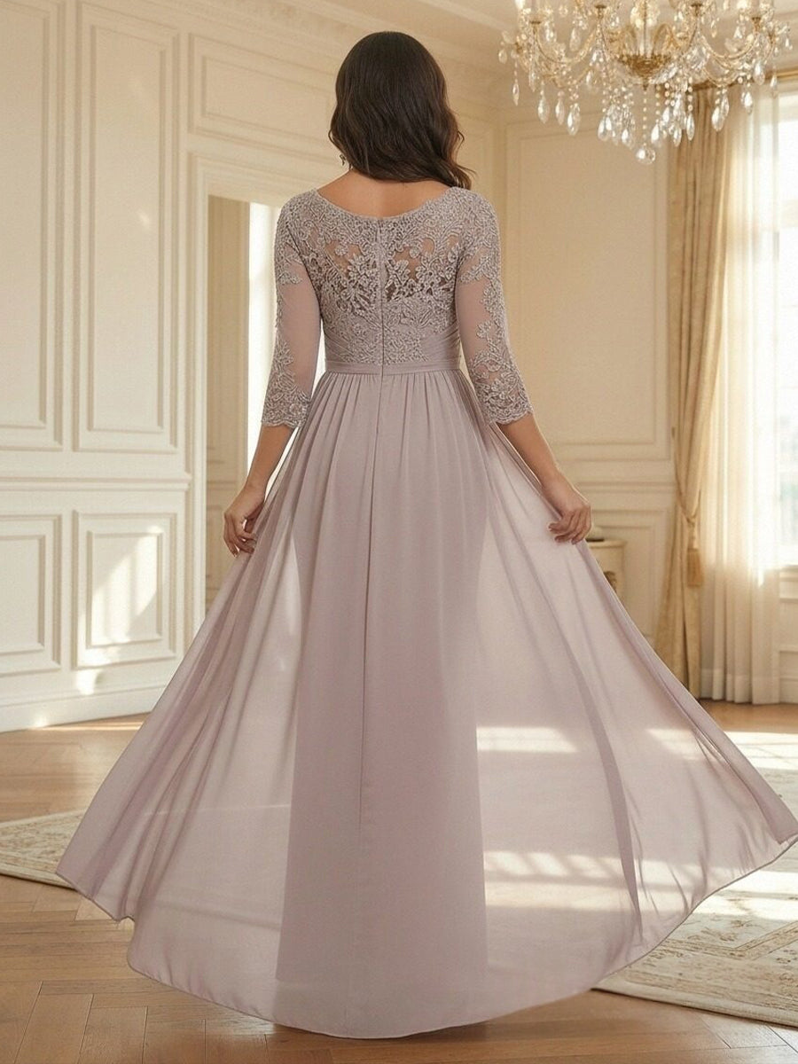 Lace Appliques Sheath/Column Scoop Neck Floor-Length Mother of the Bride & Groom Dresses for Women (SHI22501013)