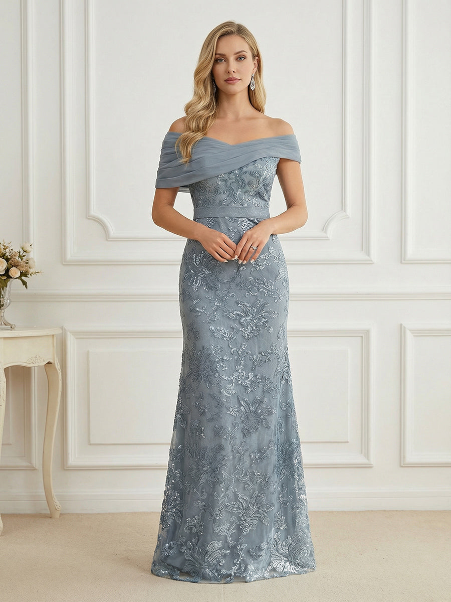 Sheath Satin Tea-Length Mother of the Bride & Groom Dresses with 3/4 Bell Sleeves & Crystal Embellished Belt (SHI22500471)