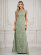 A Line Shirt Collar Half Sleeve Long Elegant Mother of the Bride Dresses with Pleats (SHI22500203)