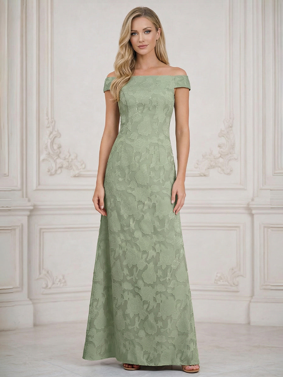 A Line Shirt Collar Half Sleeve Long Elegant Mother of the Bride Dresses with Pleats (SHI22500203)