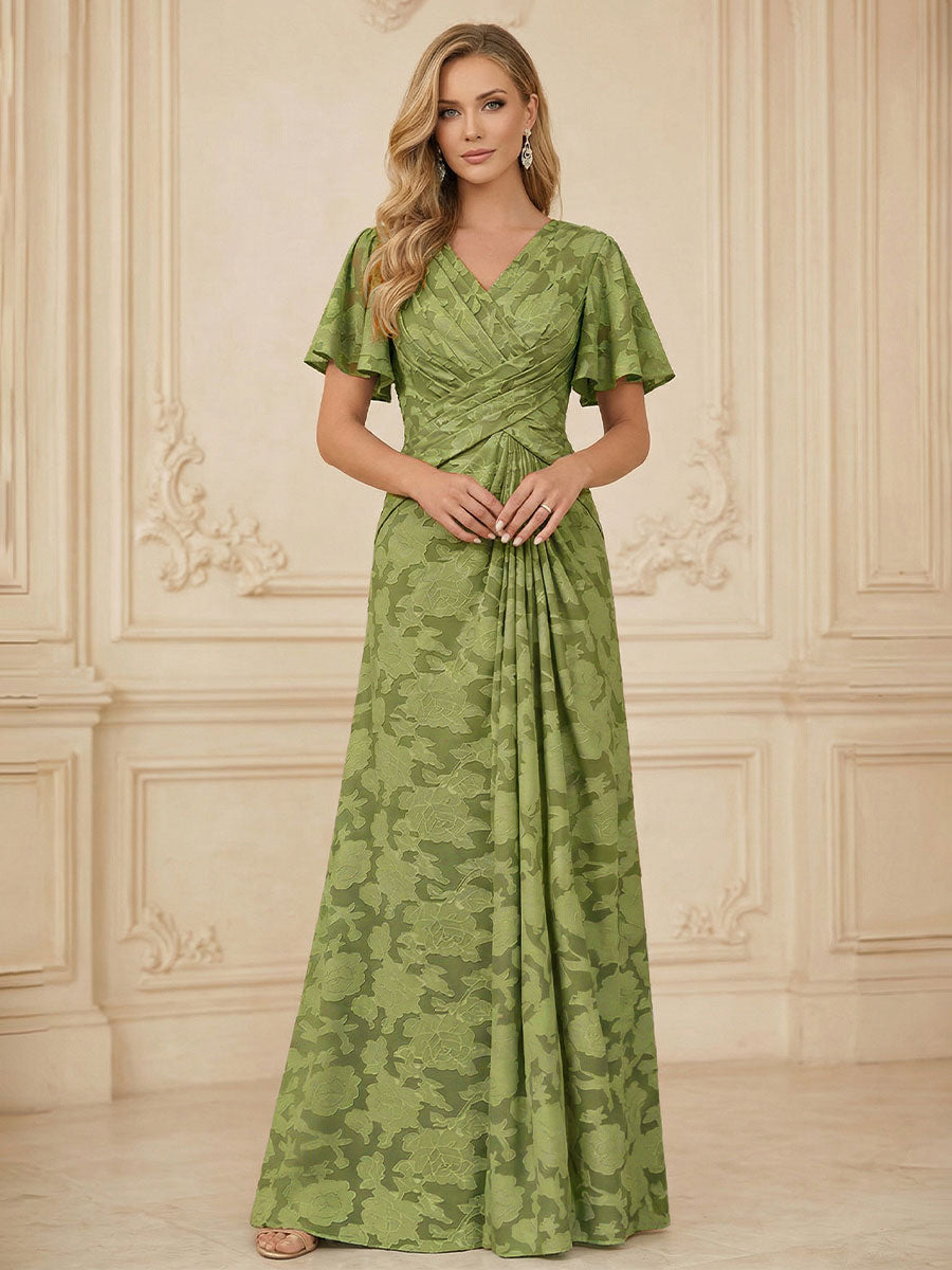 A-Line/Princess Two-Piece Asymmetrical Appliques Ankle-Length Mother of the Bride Dresses with Jacket (SHI22500149)