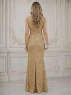 Mermaid Short Sleeve Floor Length Ruffled Mother of the Bride Dresses with Split Side (SHI22500250)