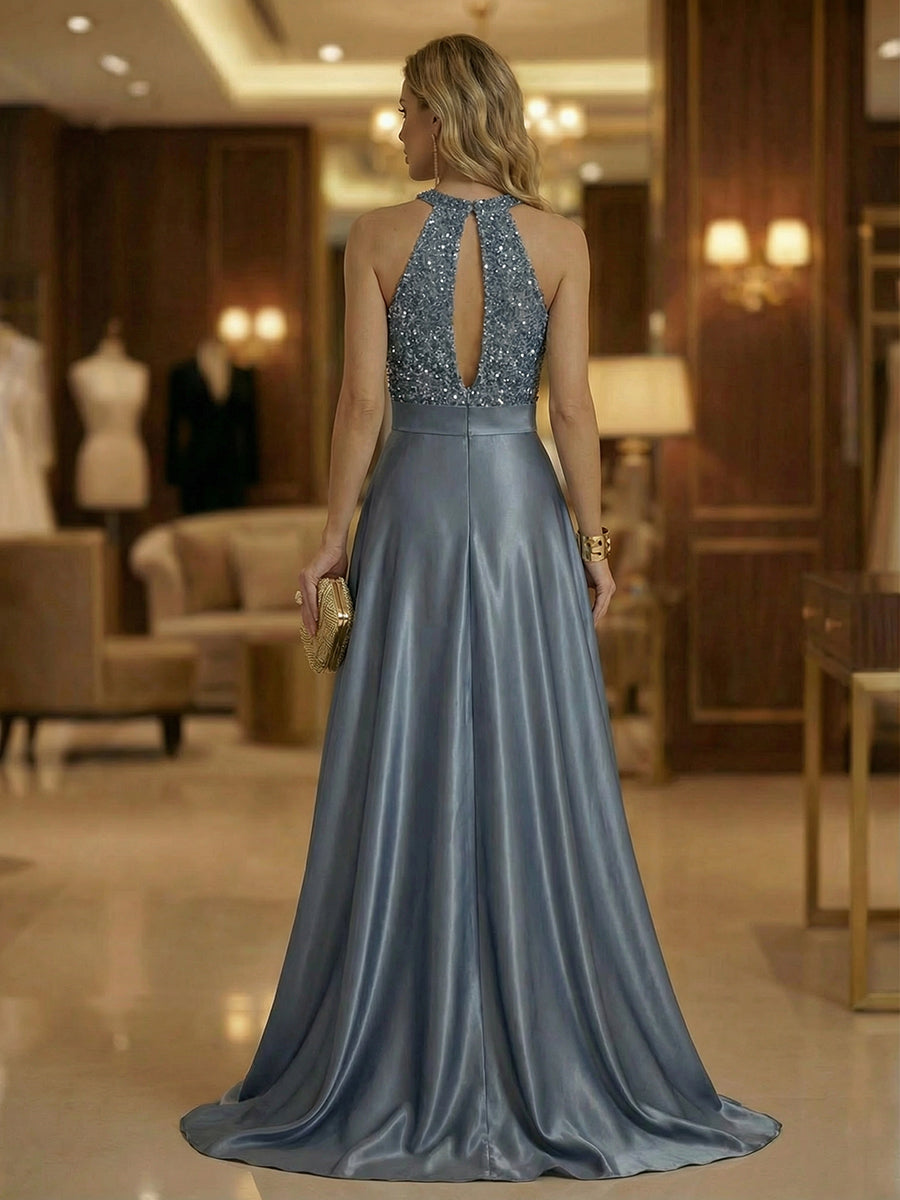 V Neck Satin Pleated Mermaid Mother of the Bride Dresses (SHIR1110589)