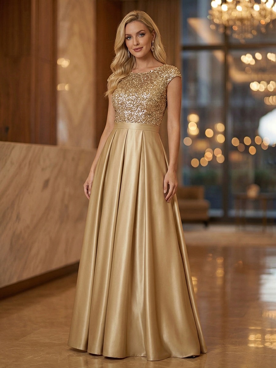 Jumpsuit V Neck Half Sleeve Long Sparkling Mother of the Bride Dresses with Belt (SHI22500201)