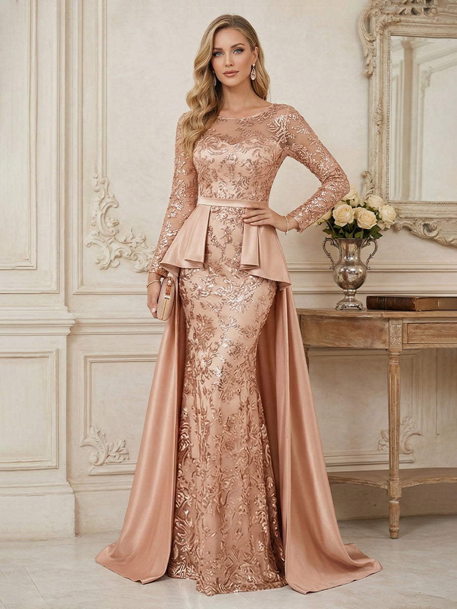 A-Line/Princess Sweetheart Chiffon Maxi Mother of the Bride & Groom Dresses with Lace Appliques & Sweep Train (SHI22501652)