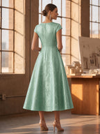 A-Line Chiffon Long Mother of the Bride & Groom Dresses with Cape Sleeves (SHI22500721)