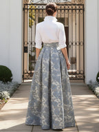 Pantsuits Separates Scoop Neck Sequins Asymmetrical Ankle-Length Mother of the Bride Dress with Slit (SHI22500132)