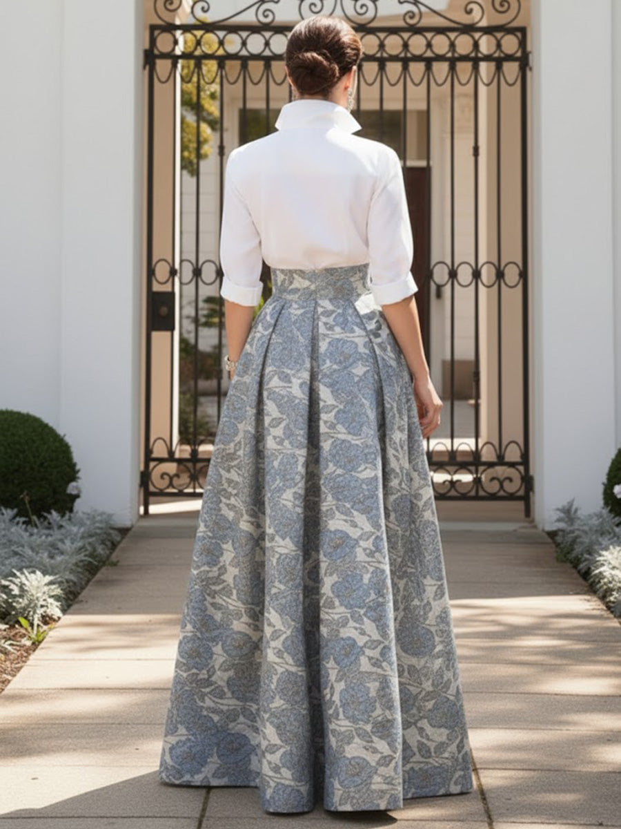 A-Line/Princess Scoop Neck Satin Tea-Length Mother of the Bride Dresses with Pockets (SHI22500122)