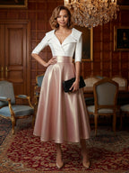Elegant A-Line Chiffon Flutter Short Sleeves Pleated Mother of the Bride & Groom Dresses with Ruched Waist (SHI22500687)